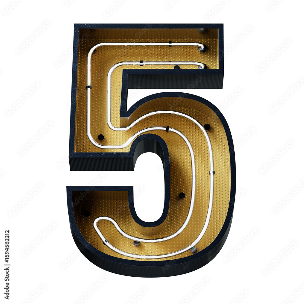 Aufkleber bright neon font with fluorescent tubes.metallic futuristic cyberpunk alphabet. 3d rendering isolate