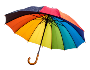 Open Umbrella with Visible Water Droplets, Side View, transparent PNG 
