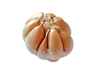 Close-up of a whole garlic bulb isolated on a transparant background stock photo 