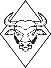 bull skull with horns