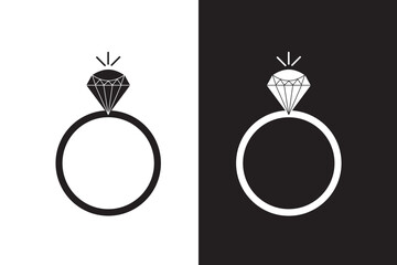 Diamond Ring Icons Jewelry, Engagement, Wedding, Bling, Sparkle