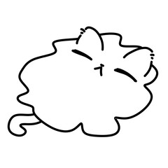 vector illustration of a cartoon cat line art outline 