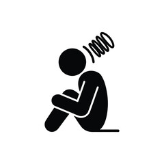 Stress Anxiety and Mental Health A Depressed Person Silhouette Illustration