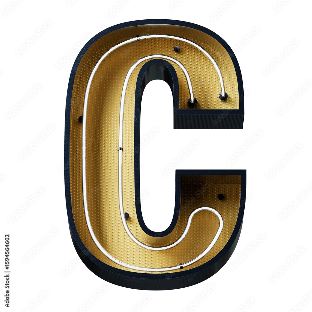 Poster bright neon font with fluorescent tubes.metallic futuristic cyberpunk alphabet. 3d rendering isolate