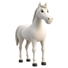 3d rendering icon horse illustration PNG. cartoon minimal style horse on transparent isolated background.