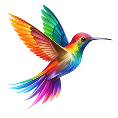 Obraz premium Rainbow Hummingbird Vibrant Wings in Flight