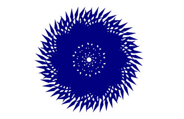 Complex blue spiky fractal burst design for digital art and energy concepts