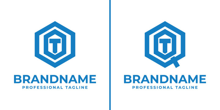 Letters OOT and QOT Hexagon Logo, for OOT OTO TOO QOT QTO OTQ OQT TOQ TQO initials