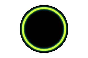 Glowing neon circle with yellow and cyan tones for tech and UI visuals