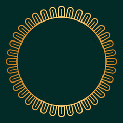 Luxury golden circle frame with vintage mandala gold circular pattern