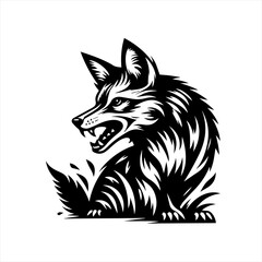 Obraz premium Aggressive wolf isolated on white background