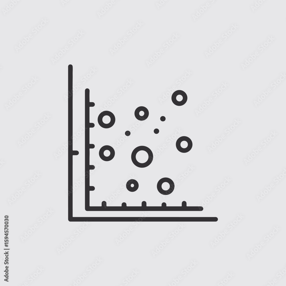 Poster vector art of scatter plot graph showing data points and distribution