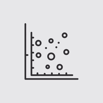 Vector art of scatter plot graph showing data points and distribution