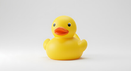 Bright Yellow Rubber Duck with Orange Beak and Black Eyes