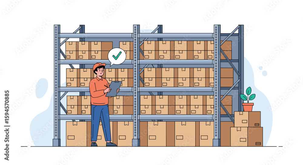 Poster efficient warehouse operations utilizing inventory management systems and digital checklists for enh