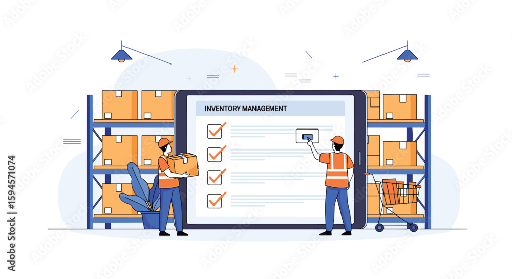 Poster warehouse management system optimizing inventory control and logistics operations for enhanced effic