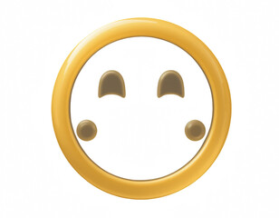 the scene presents a digital graphic of a simple face. it features a bright gold circular ring that outlines the form, set against a stark black background