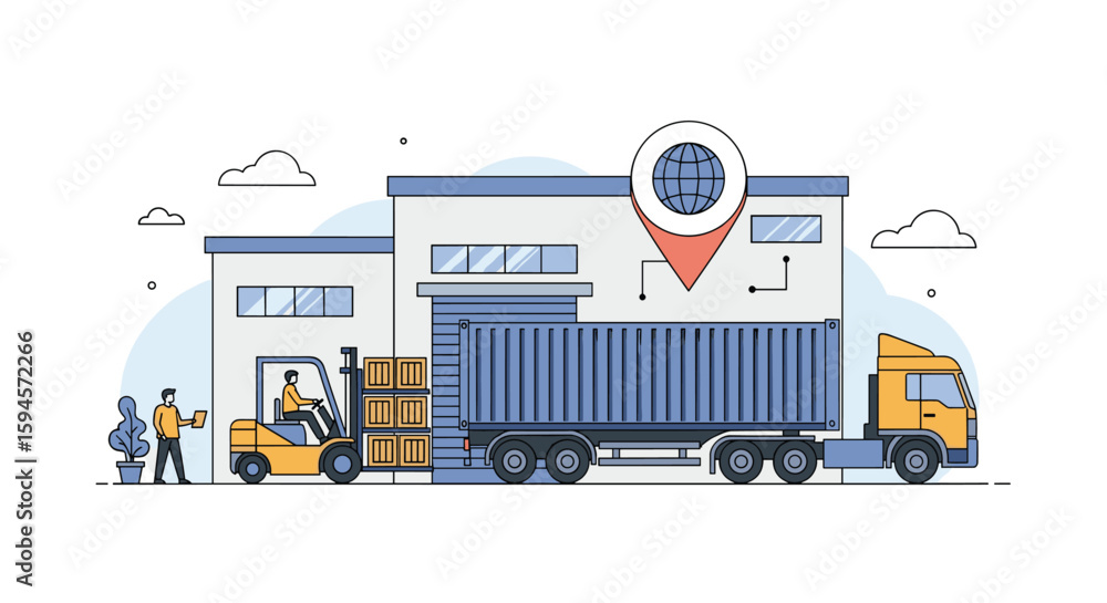 Poster efficient warehouse logistics and supply chain management for timely delivery and distribution opera