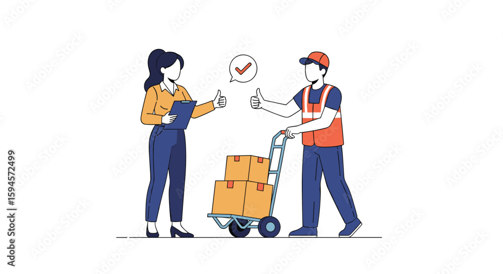 Aufkleber efficient package delivery and receipt confirmation with logistical expertise and customer satisfact