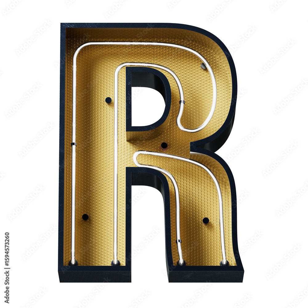 Poster bright neon font with fluorescent tubes.metallic futuristic cyberpunk alphabet. 3d rendering isolate
