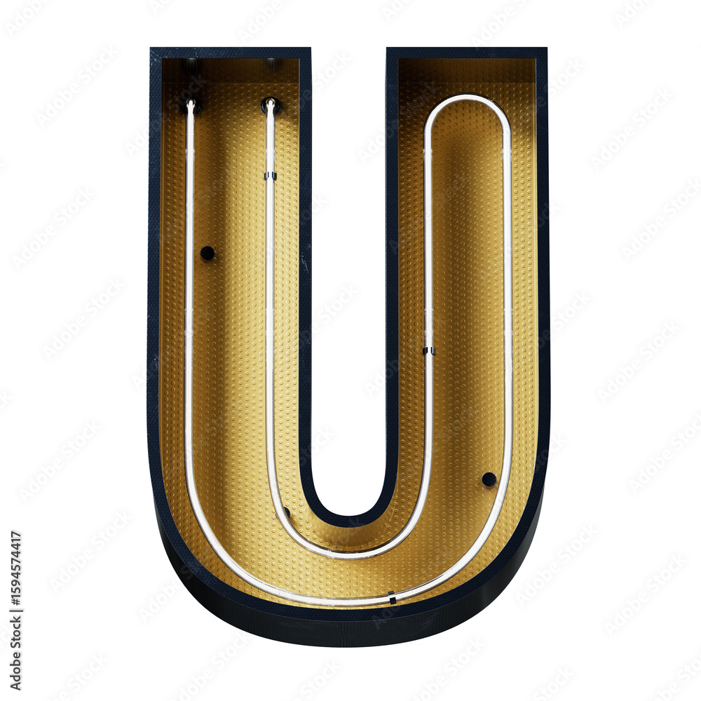Poster bright neon font with fluorescent tubes.metallic futuristic cyberpunk alphabet. 3d rendering isolate