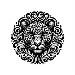 Fototapeta premium Cheetah head with ornamental design