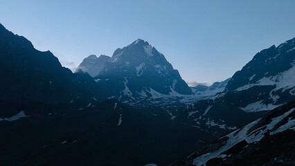 Dark Silhouette of Manimahesh Kailash Before Dawn