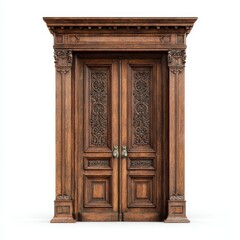 Fototapeta premium A wooden door with carvings on the front