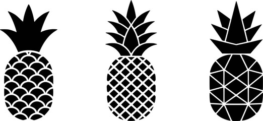 Black pineapples with varied patterned bodies fruit white