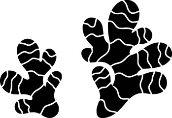 Black organic shapes with white wavy lines vector