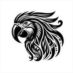 Obraz premium Ornate parrot head illustration