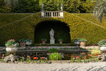 View of Isola Madre beautiful botanical gardens, located at Lake Maggiore, Piedmont, Italy