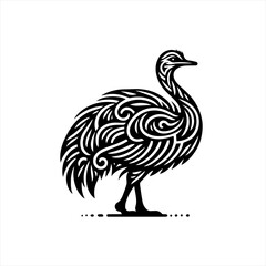 Fototapeta premium Emu bird with tribal patterns