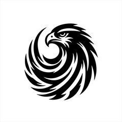 Obraz premium Eagle head tribal art logo