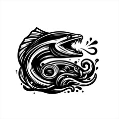 Obraz premium Eel with mouth open