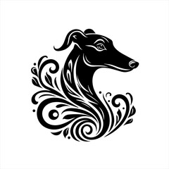 Elegant greyhound profile design