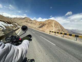 Motorcycle POV – Ladakh Highway with Mountain Views