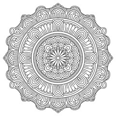 Fototapeta premium mandala round ornament flower design coloring page