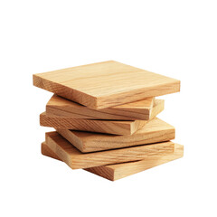 Stacked square wooden pieces