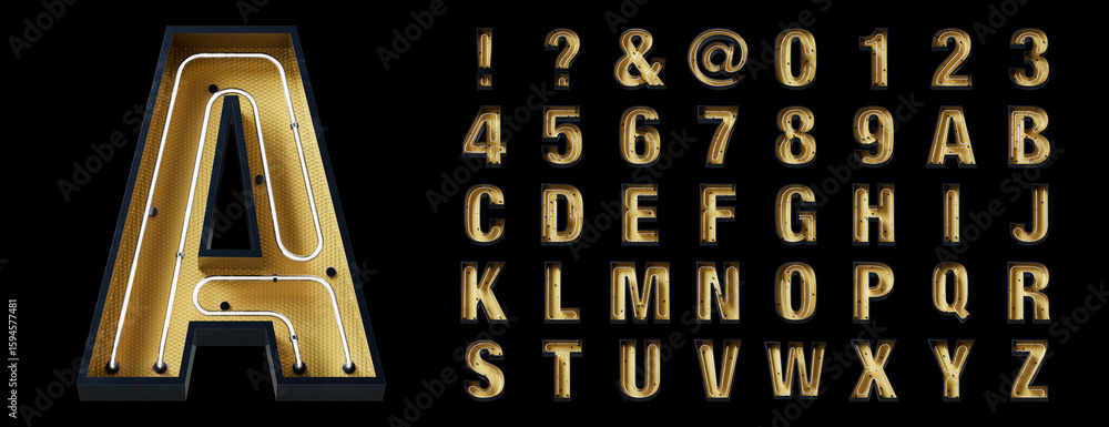 Poster bright neon font with fluorescent tubes.metallic futuristic cyberpunk alphabet. 3d rendering isolate