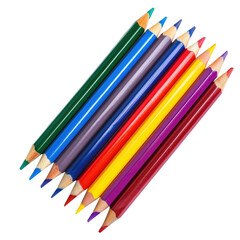 Fototapeta premium Colorful pencils arranged diagonally (3)