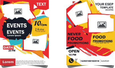 Trendy Abstract Poster Templates for Food and Event Promotions