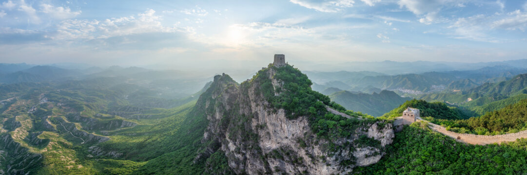 Aerial view of the Great Wall of China near Simatai
