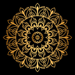 Luxury Ornamental Mandala Design Background In Gold Color