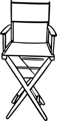 Obraz premium Director Chair Silhouette Vector, Folding Film Seat Clip art Design.