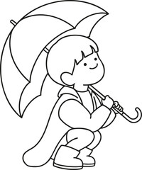 A boy holding an umbrella