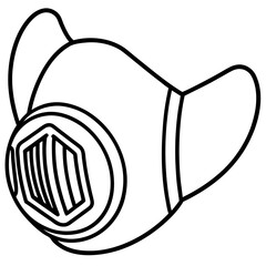 Protective Face Mask Minimalist Line Vector