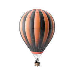 Naklejka premium Orange and black striped hot air balloon