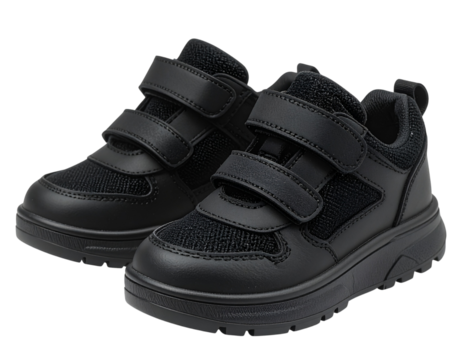 Toddler Shoes with Velcro Straps, Side Angle PNG