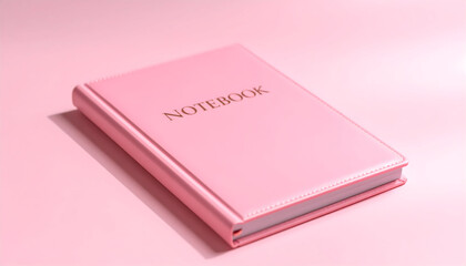 Elegant Pink Notebook on a Pastel Background